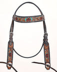 HILASON Western Horse Headstall Breast Collar Leather Brown