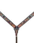 HILASON Western Horse Headstall Breast Collar Leather Brown