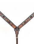 HILASON Western Horse Headstall Breast Collar Leather Brown