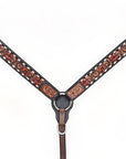 HILASON Western Horse Headstall Breast Collar Leather Brown