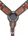 HILASON Western Horse Headstall Breast Collar Leather Brown