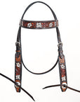 HILASON Western Horse Headstall Breast Collar Leather Brown