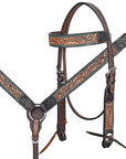 HILASON Western Horse Headstall Breast Collar Leather Brown