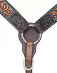 HILASON Western Horse Headstall Breast Collar Leather Brown