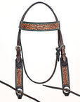 HILASON Western Horse Headstall Breast Collar Leather Brown