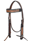 HILASON Western Horse Headstall Breast Collar Leather Brown