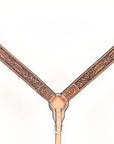 HILASON Western Horse Headstall Breast Collar Leather Tan