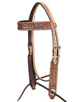 HILASON Western Horse Headstall Breast Collar Leather Tan
