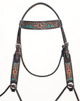 HILASON Western Horse Headstall Breast Collar Leather Brown