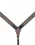 HILASON Western Horse Headstall Breast Collar Leather Brown