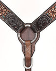 HILASON Western Horse Headstall Breast Collar Leather Brown