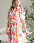 Brynleigh Floral Puff Sleeve Babydoll Dress