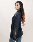 American Darling ADDR001 100% Cotton Denim Women Shirt Jacket Dress Ladies Girl Top