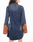 American Darling ADDR002 100% Cotton Denim Women Shirt Jacket Dress Ladies Girl Top