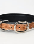 HILASON Western Genuine Leather Heavy Duty Dog Collar Floral Tooled