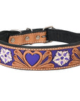 HIlason Genuine Leather Dog Collar Hand Tooled
