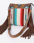 American Darling Cross Body Hand Tooled Saddle Blanket Genuine Leather Women Bag Western Handbag Purse
