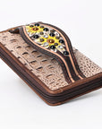 American Darling Clutch Hand Tooled Crocodile Embossed Genuine Leather Women Bag Western Handbag Purse