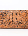 American Darling Clutch Hand Tooled Crocodile Embossed Genuine Leather Women Bag Western Handbag Purse