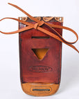 Hilason Basketweave Floral Cell Phone Case Tan American Leather