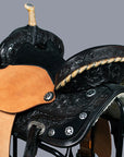 14 In Hilason Western Horse Treeless Trail Barrel American Leather Saddle Black