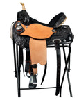 14 In Hilason Western Horse Treeless Trail Barrel American Leather Saddle Black