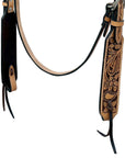 HILASON Western Horse Headstall & Breast Collar Tack Set American Leather Floral Carving Tan