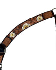 Hilason Horse Floral Hand Painted American Leather Breast Collar Headstall Brown