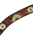 Hilason Horse Floral Hand Painted American Leather Breast Collar Headstall Brown
