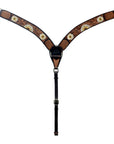 Hilason Horse Floral Hand Painted American Leather Breast Collar Headstall Brown