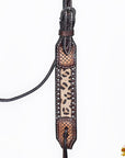 Hilason Western Horse Hand Tooled American Leather Breast Collar Headstall Cheetah Print Dark Brown