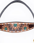 Hilason Horse Floral Hand Painted American Leather Breast Collar Headstall Brown