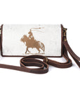 American Darling Organiser Hair-On Hand Tooled Genuine Leather Women Bag Western Handbag Purse