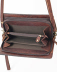 American Darling Organiser Hair-On Hand Tooled Genuine Leather Women Bag Western Handbag Purse