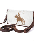 American Darling Organiser Hair-On Hand Tooled Genuine Leather Women Bag Western Handbag Purse