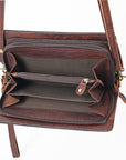 American Darling Organiser Hair-On Hand Tooled Genuine Leather Women Bag Western Handbag Purse