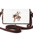American Darling Organiser Hair-On Hand Tooled Genuine Leather Women Bag Western Handbag Purse