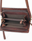 American Darling Organiser Hair-On Hand Tooled Genuine Leather Women Bag Western Handbag Purse