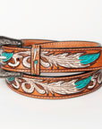 American Darling ADBLF107-L Beautifully Hand Tooled Genuine American Leather Belt Men and Women