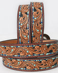 American Darling Beautifully Hand Tooled Genuine American Leather Belt Men and Women