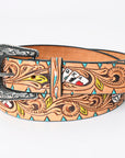 American Darling ADBLF149-L Beautifully Hand Tooled Genuine American Leather Belt Men and Women