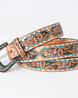 American Darling ADBLF161-L Beautifully Hand Tooled Genuine American Leather Belt Men and Women