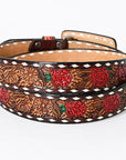 American Darling ADBLF182-L Beautifully Hand Tooled Genuine American Leather Belt Men and Women