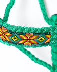 HILASON Western Beaded Weave Nylon/Poly Rope Halter 8 Ft. Lead Rope