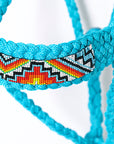 HILASON Western Beaded Weave Nylon/Poly Rope Halter 8 Ft. Lead Rope