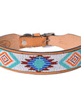 Hilason Western Style Heavy Duty Beaded American Leather Pet Dog Collar