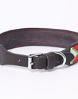 Hilason Western Style Heavy Duty Beaded American Leather Pet Dog Collar