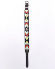 Hilason Western Style Heavy Duty Beaded American Leather Pet Dog Collar