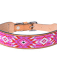 Hilason Western Style Heavy Duty Beaded American Leather Pet Dog Collar
