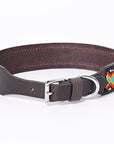 Hilason Western Style Heavy Duty Beaded American Leather Pet Dog Collar